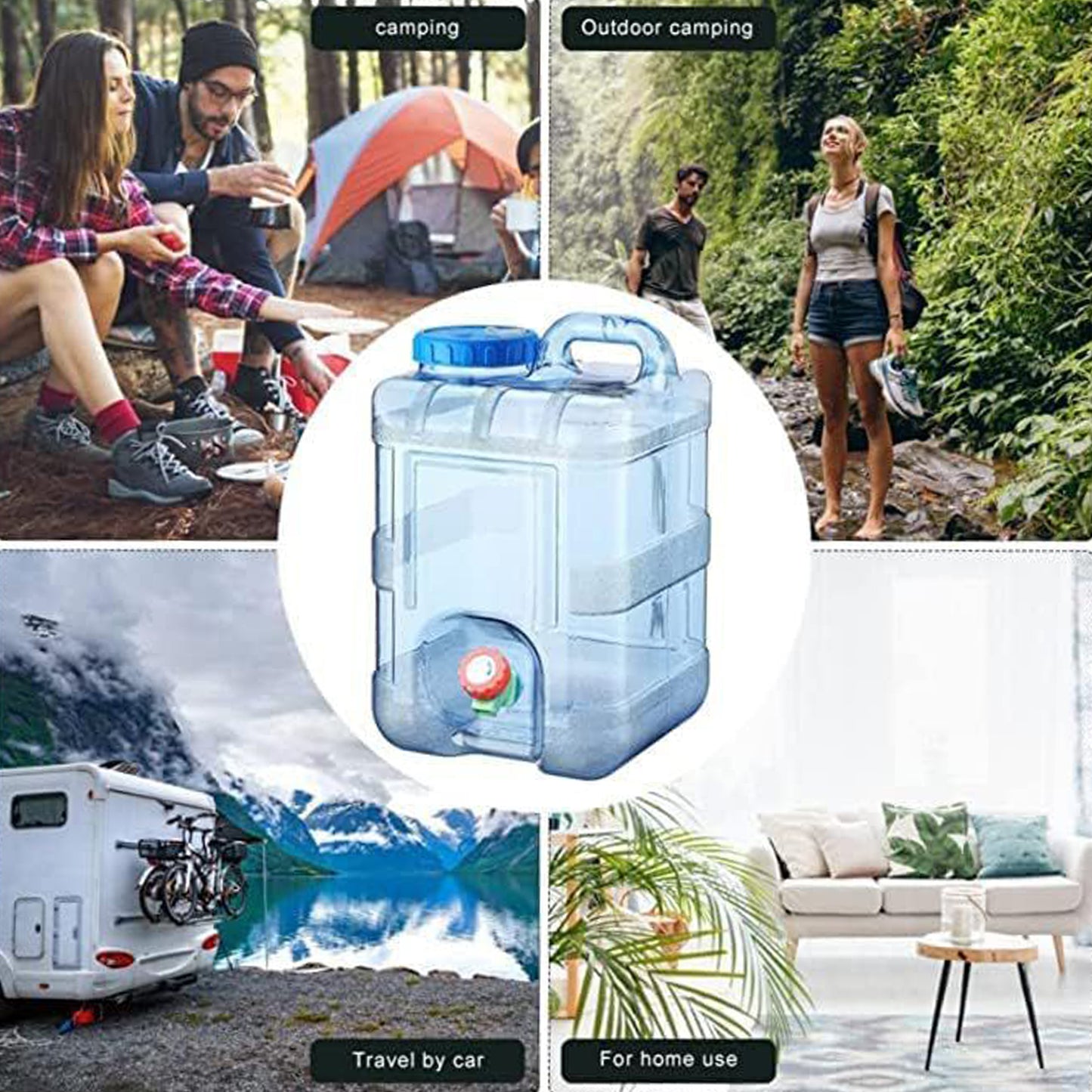 28L Portable Water Container with Rotating Faucet-KYAMSTORE