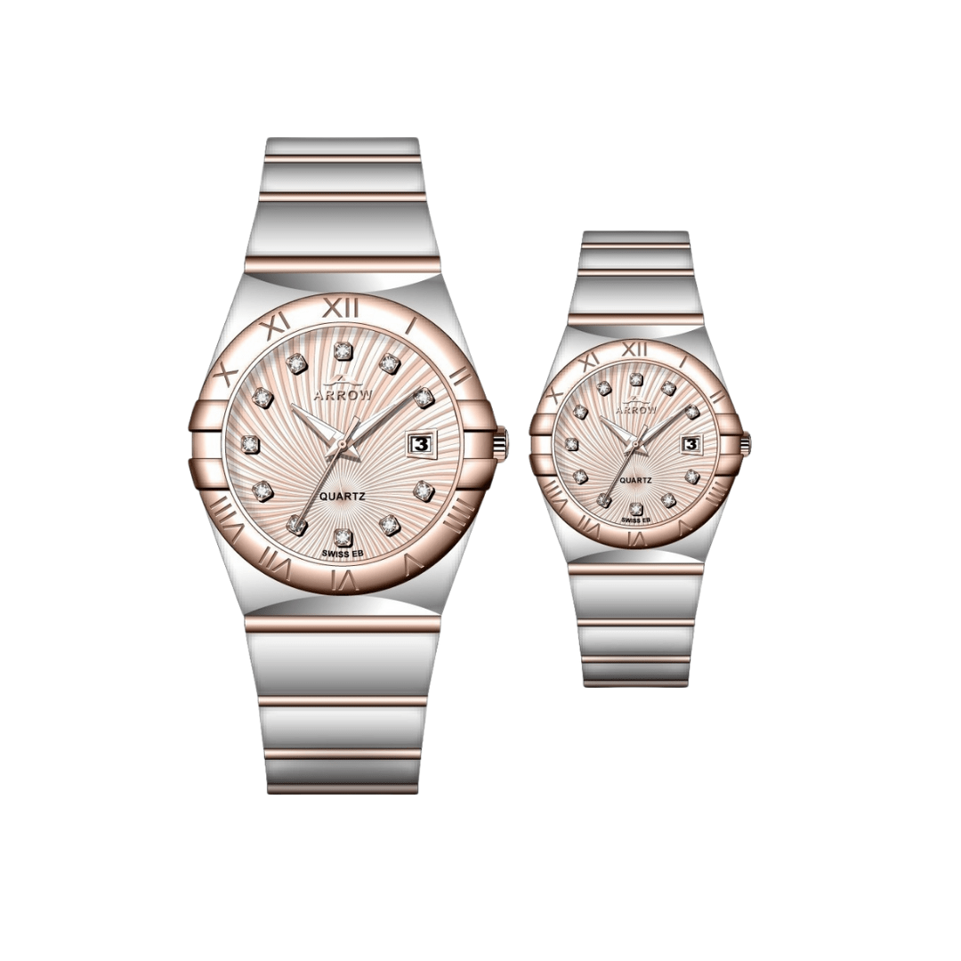 ARROW Premium Analog Couple Watch with Date Display | Colour Blue Silver TT (5908)-KYAMSTORE