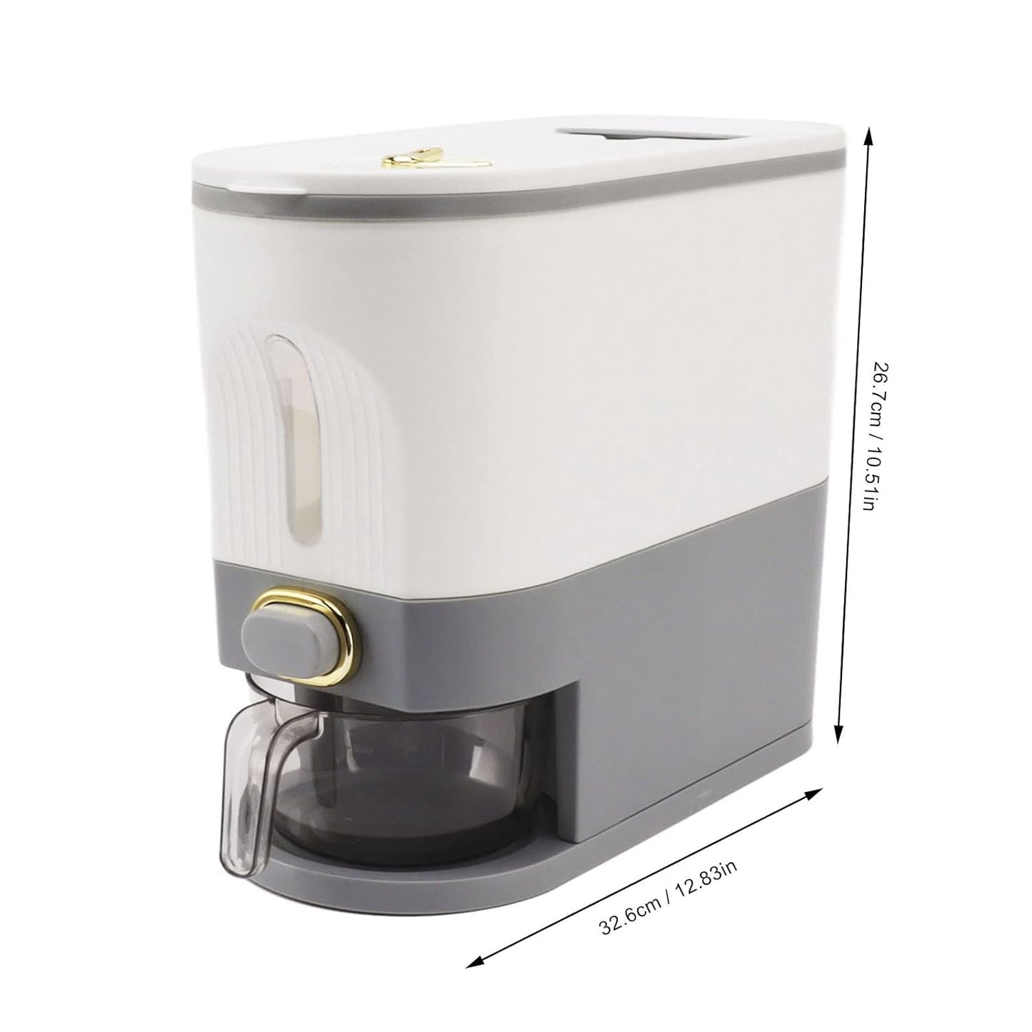 موزع أرز، حاوية تخزين حبوب سعة 11 رطلاً مع غطاء