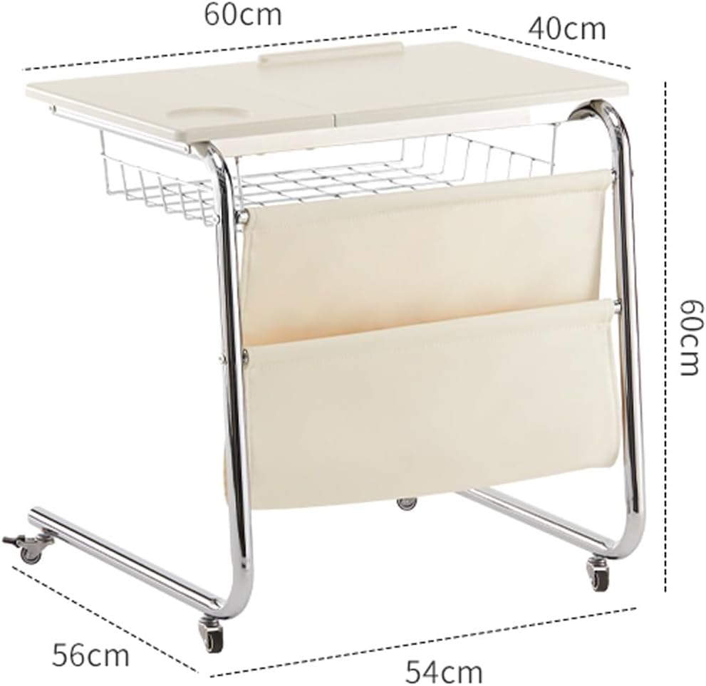 Living Room Side Table with Wheels