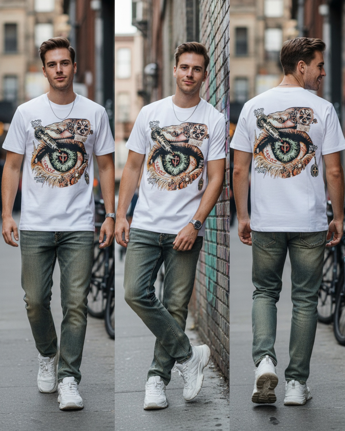 Stylish Custom Printed T-Shirt - Bold Graphic Eye Tee
