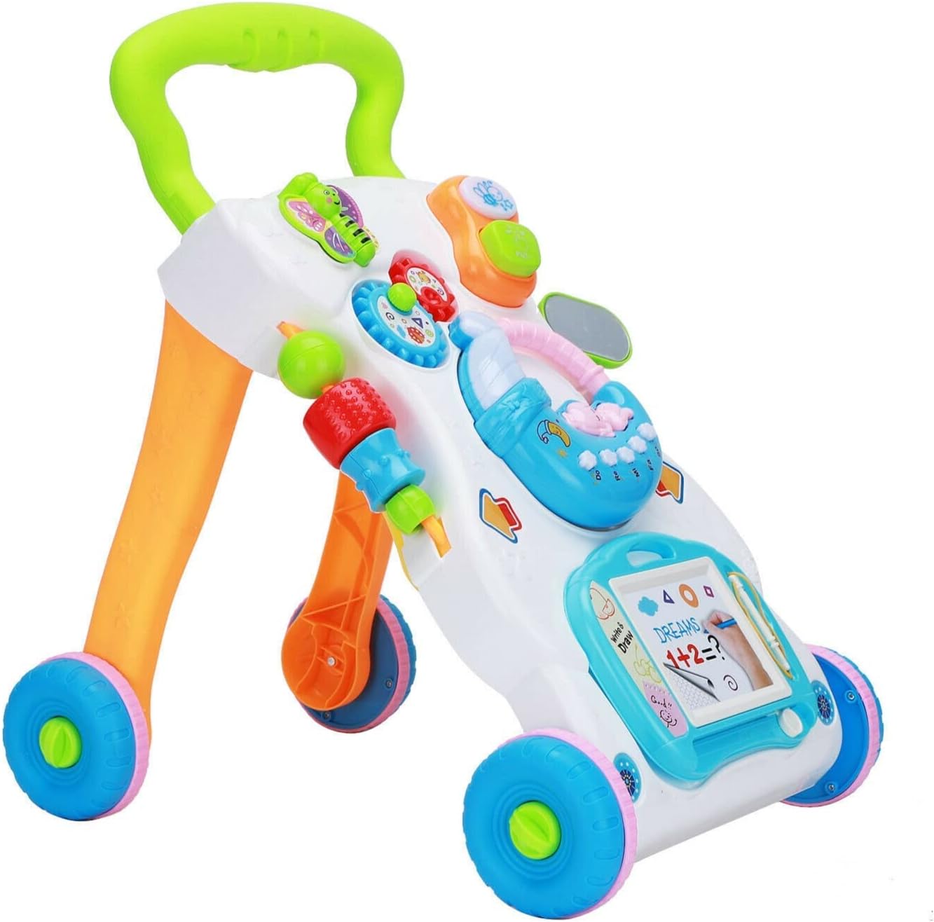 Baby Walker First Step 2 in1 Electronic Educational Toy with Music and Sound Toy Car Stroller Push Walker for Toddler Baby Step