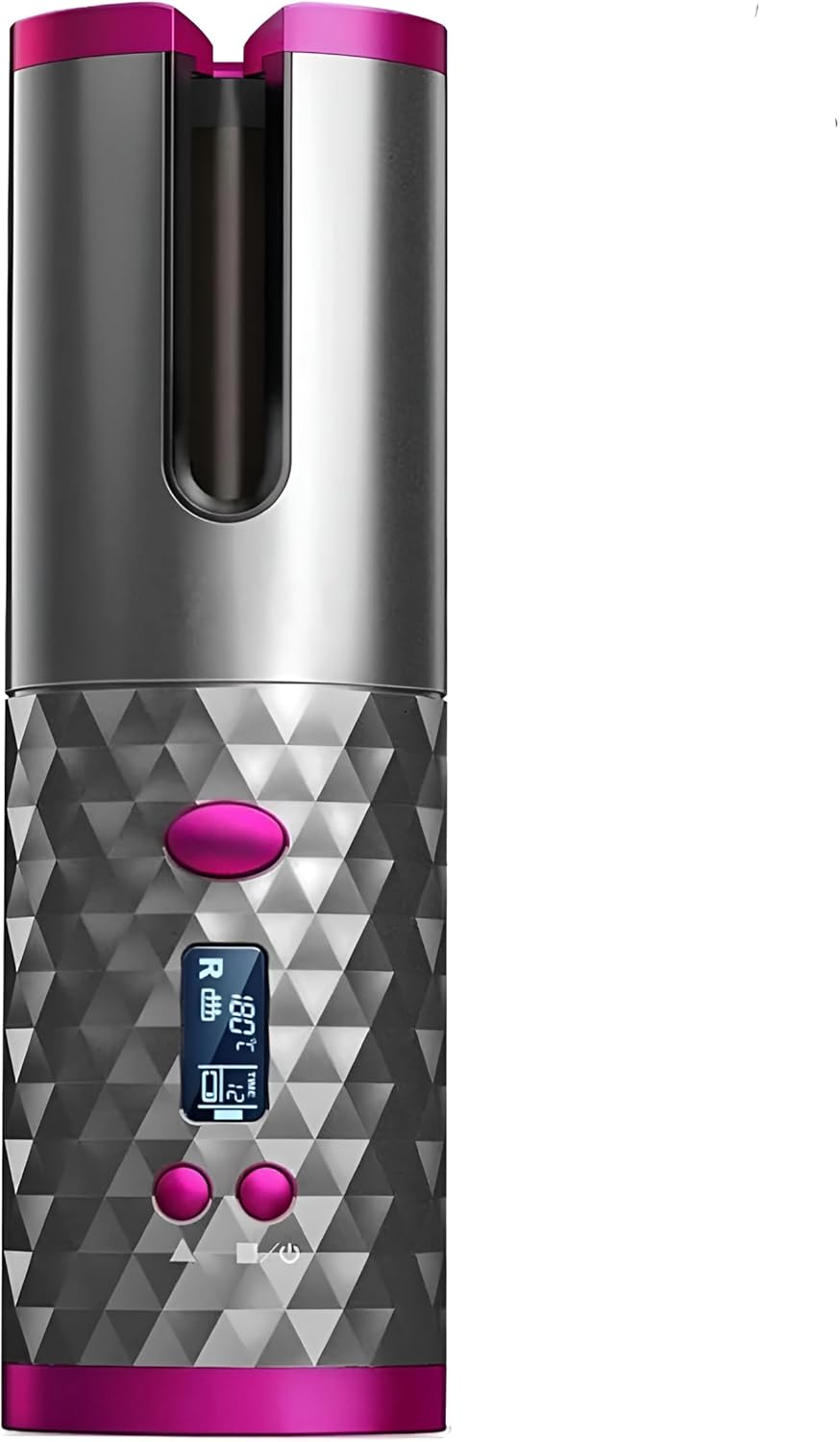 Cordless Automatic Hair Curler – Portable Ceramic Rotating Curling Iron with 6 Temperature & Timer Settings – Wireless Auto Curling Wand for Effortless Styling