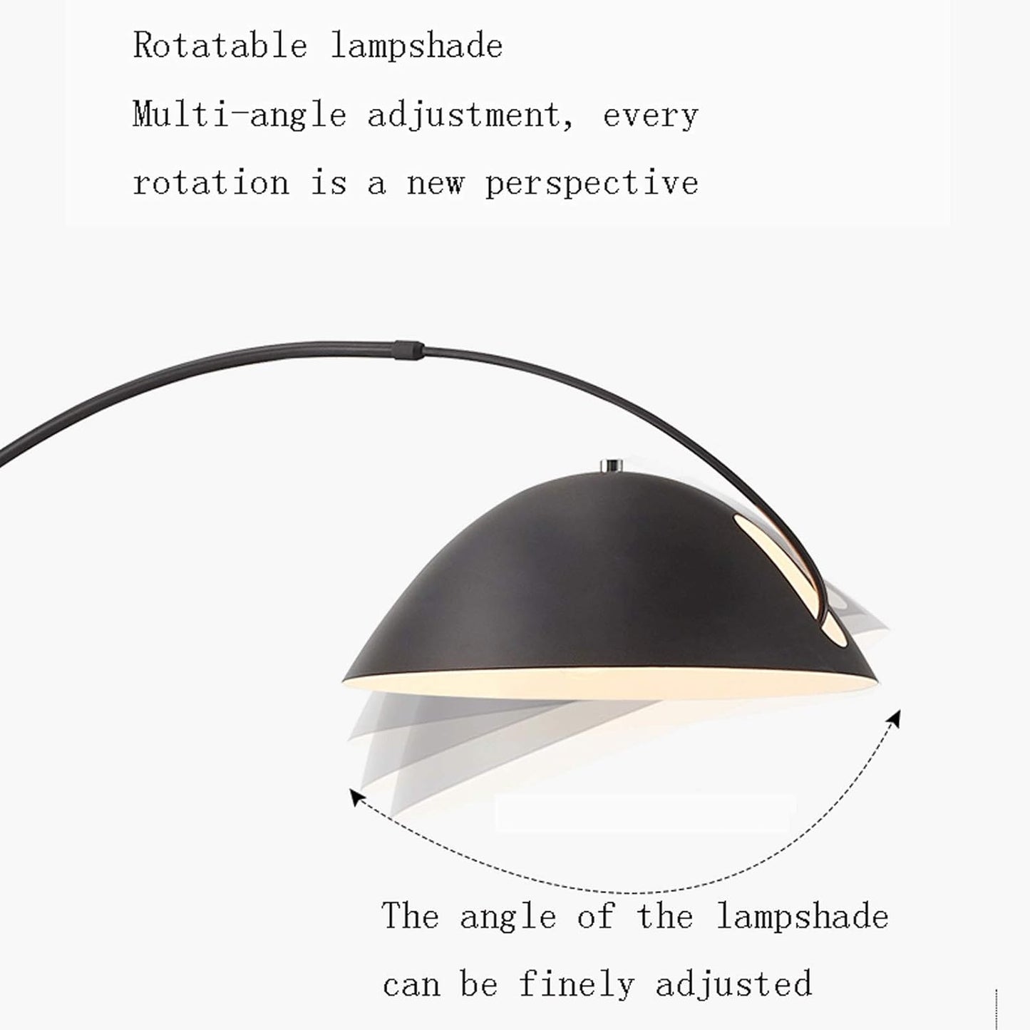 Floor Light Arch Floor Lamp, Curved and Metal Dome