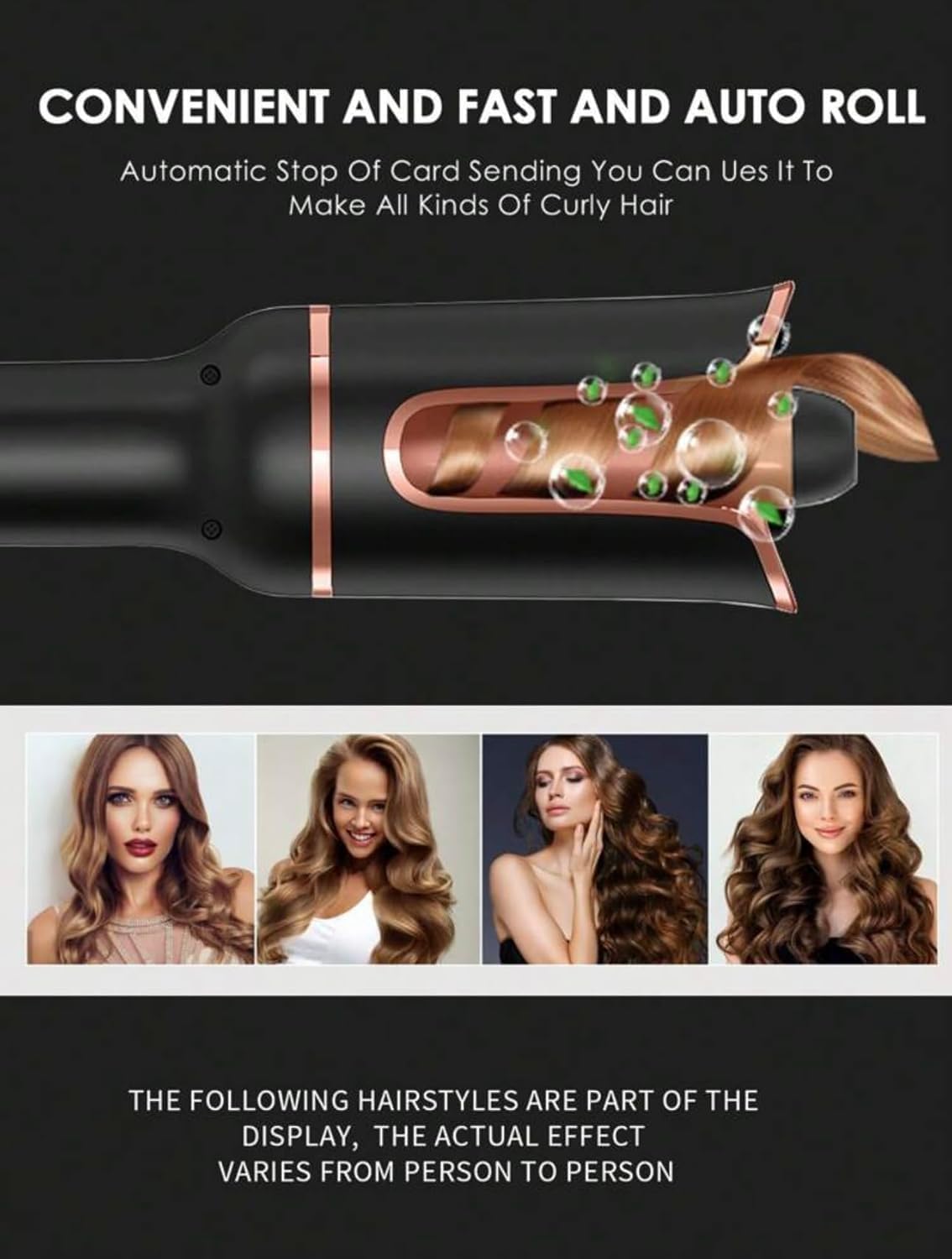 Joy Automatic Ceramic Hair Curler, Professional Auto Rotating Curling Iron with Adjustable Temperature