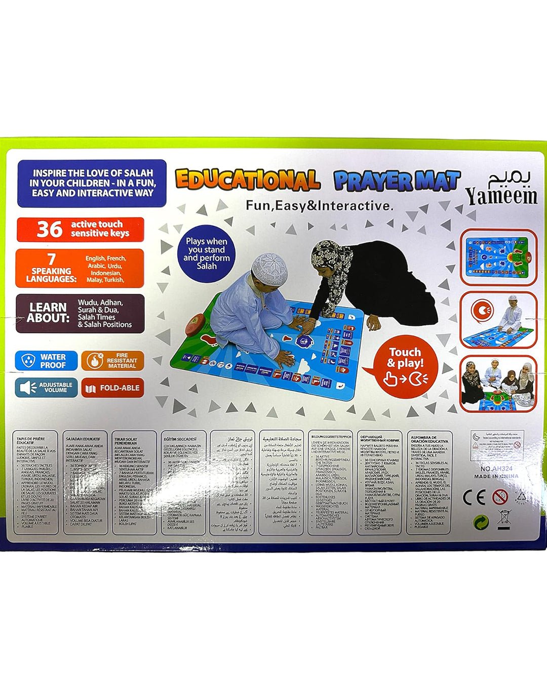 Educational Interactive Prayer Mat & Book for Children in 7 languages-KYAMSTORE