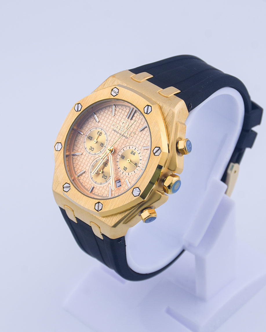 Coral Premium Analog Fashion Watch For Men With Date Function | Silicone Rubber Strap (9120)-KYAMSTORE