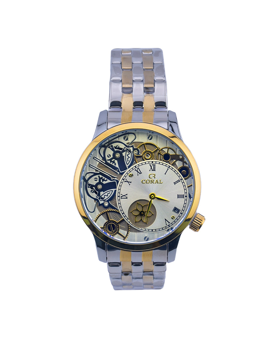 Coral Premium Quality Swiss Quartz Watch For Men | Stainless Steel Strap (9143)-KYAMSTORE