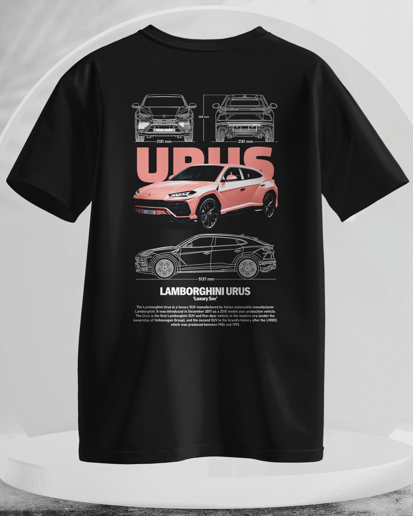 Lamborghini Urus - Men Stylish Back Printed T-Shirts – (Regular)