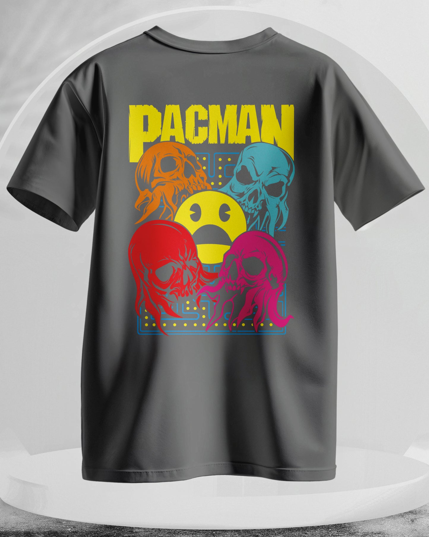 PacMan - Men Stylish Back Printed T-Shirts – (Regular)