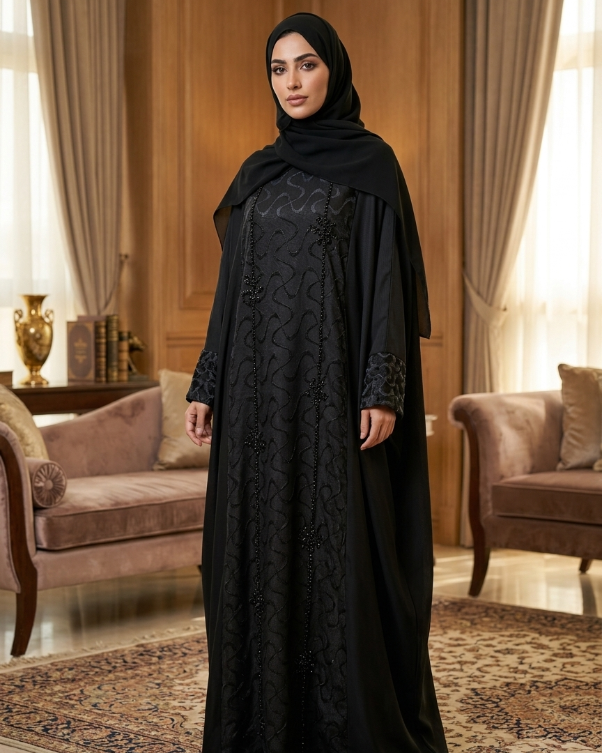 عباية عصرية من خامة ندى الفاخرة - إطلالة يومية فاخرة على الطراز الدبى