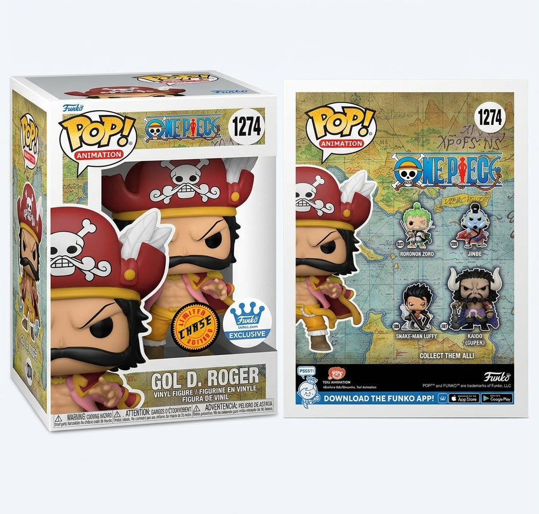 🔥 RARE ONE PIECE Funko Pop GOL D. ROGER #1274 CHASE & Funko Exclusive!! Mint/NIB 🔥