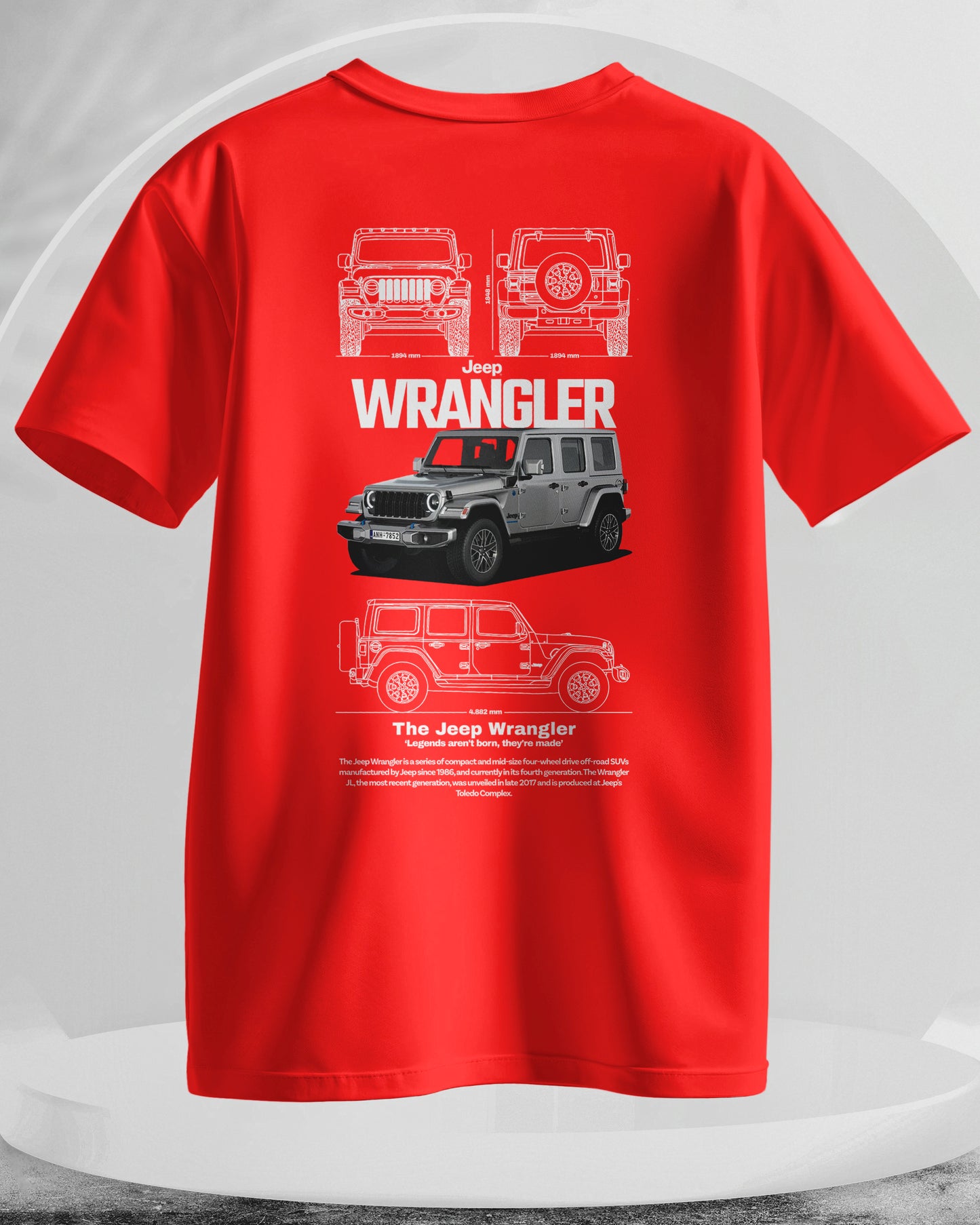 Jeep Wrangler - Men Stylish Back Printed T-Shirts – (Regular)