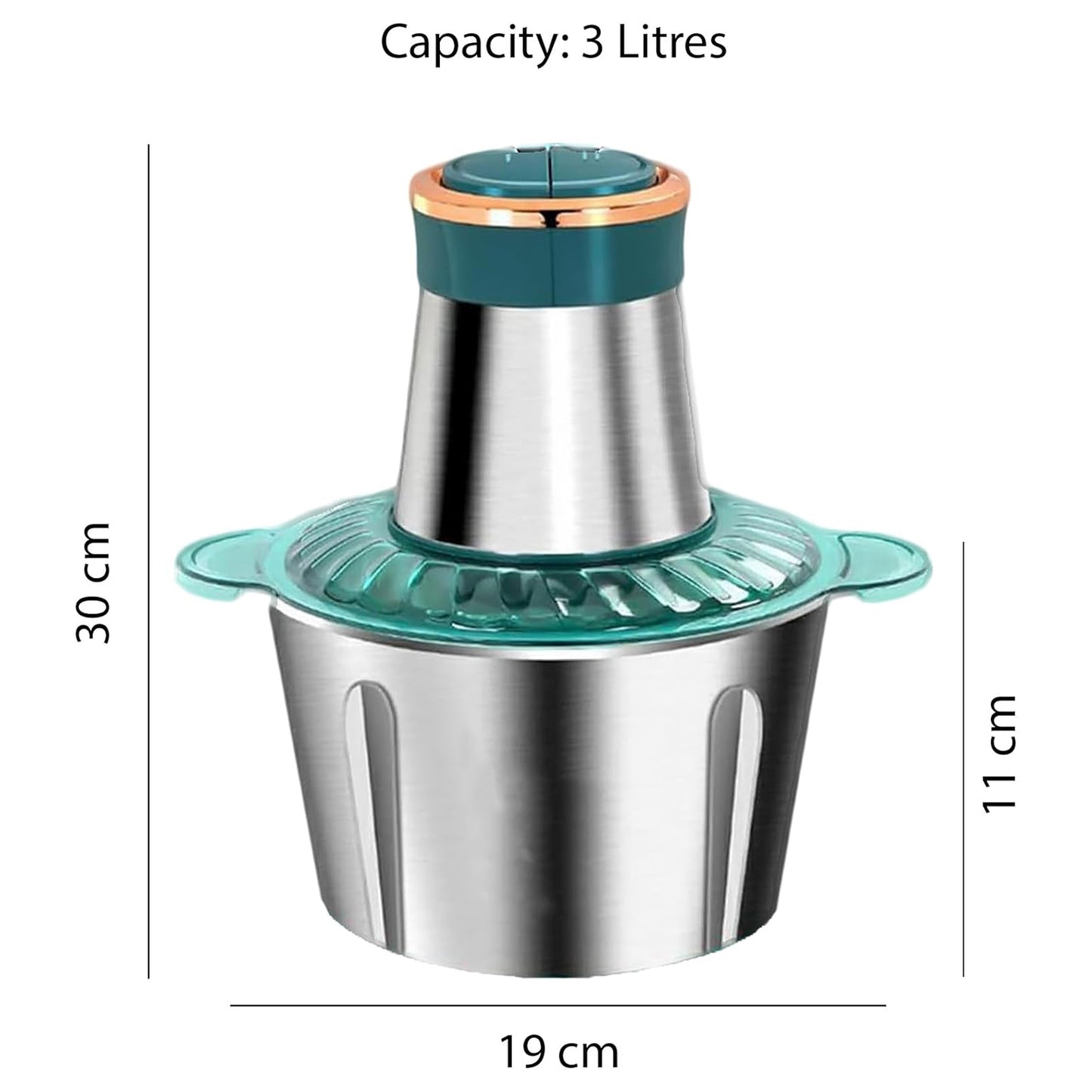 Kitchen Expert 3L Stainless Steel Food Chopper | Powerful 300W Food Processor-KYAMSTORE