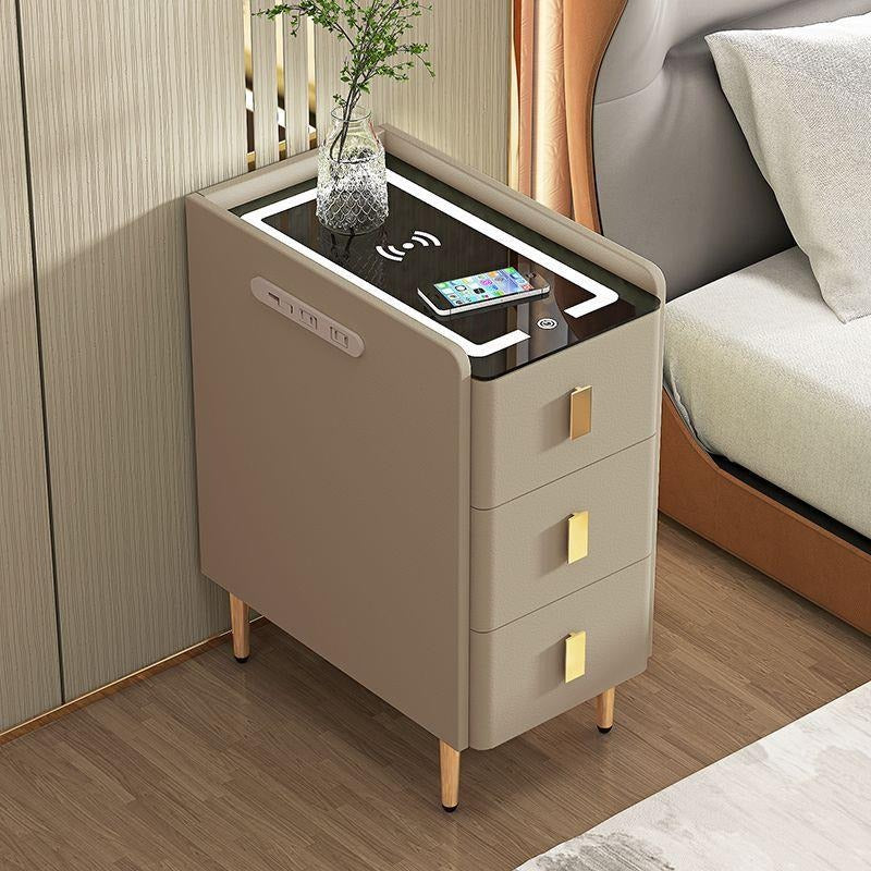 Slim Bedside Table Solid Wood Bedside Table with Drawers & Wireless Charging | Delivery: 2 to 3 business days | Limited stocks available