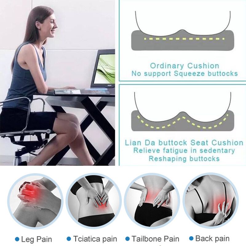 Orthopedic U-Shaped Memory Foam Seat Cushion for Sciatica & Tailbone Pain Relief