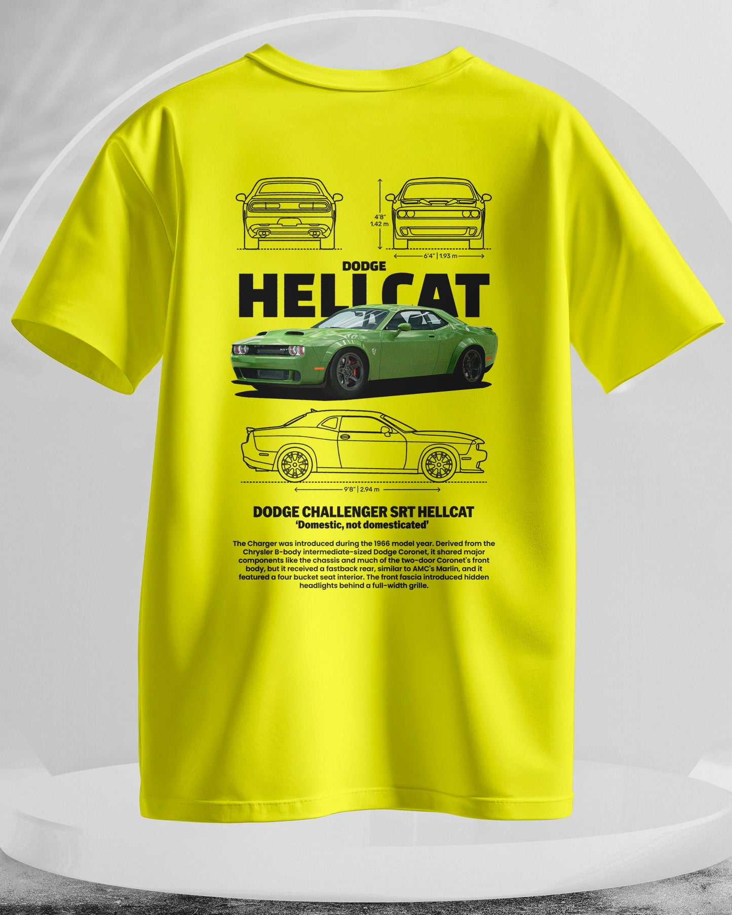 Dodge Hellcat - Men Stylish Back Printed T-Shirts – (Regular)