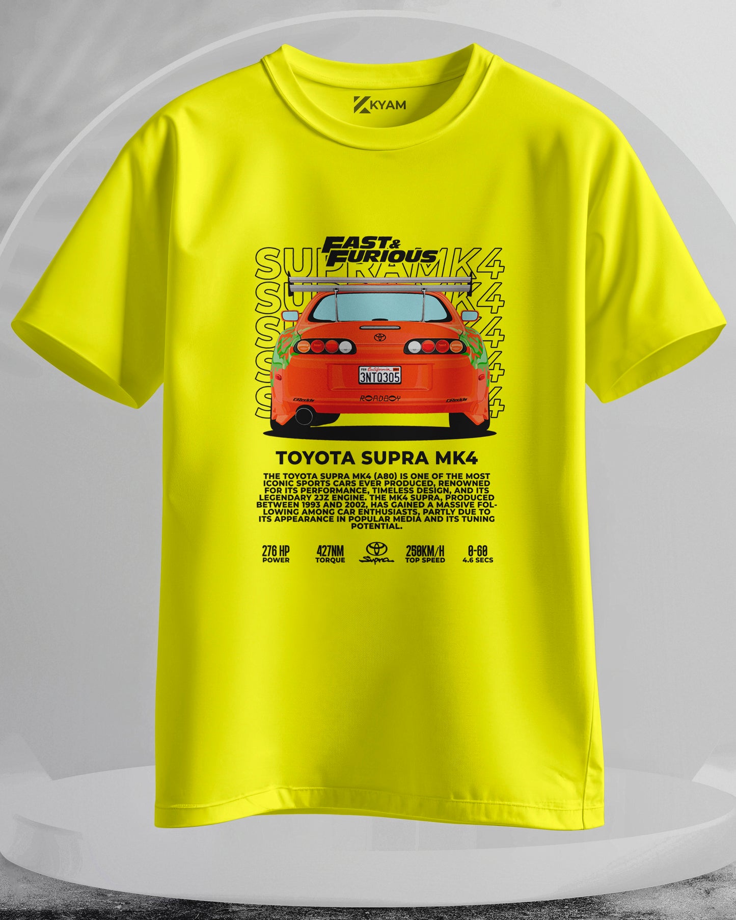 Toyota Supra MK4 Fast & Furious - Men Stylish Printed T-Shirts – (Regular)
