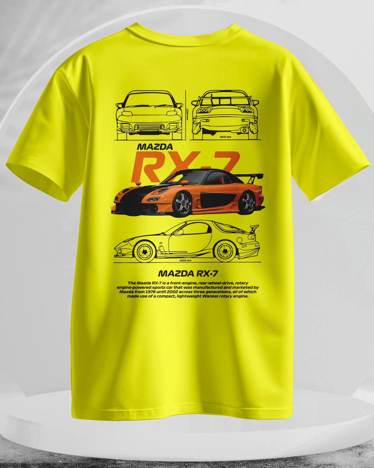 Mazda RX7 - Men Stylish Back Printed T-Shirts – (Regular)