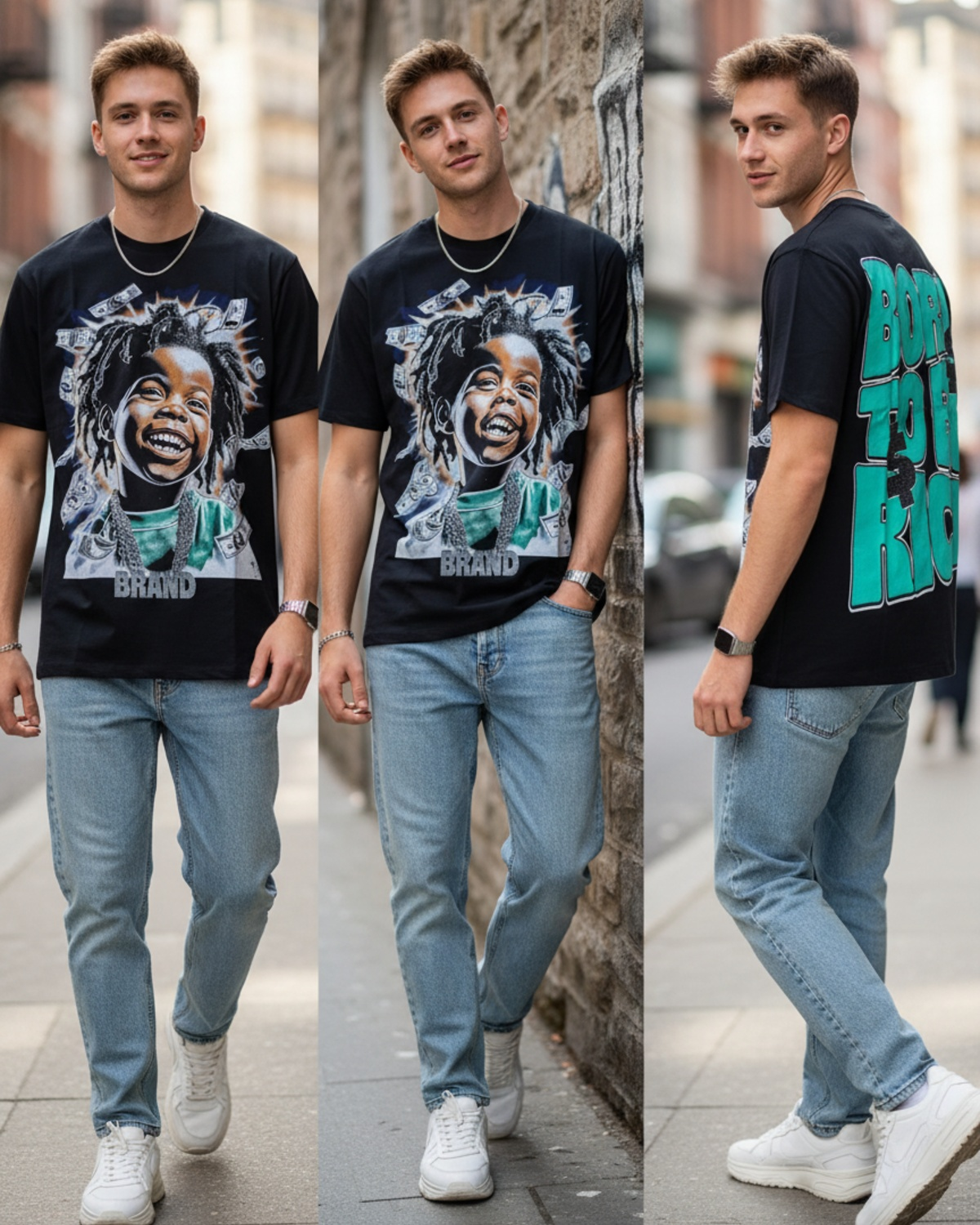 Stylish Custom Printed T-Shirt - Bold Graphic Streetwear Tee