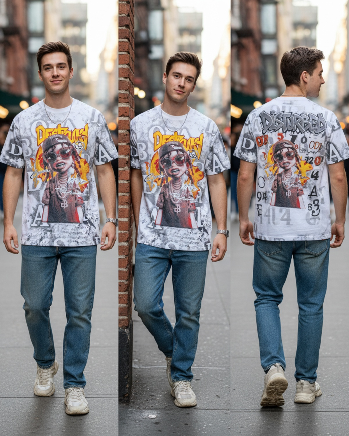 Stylish Custom Printed T-Shirt - Bold Graphic Oversized Tee