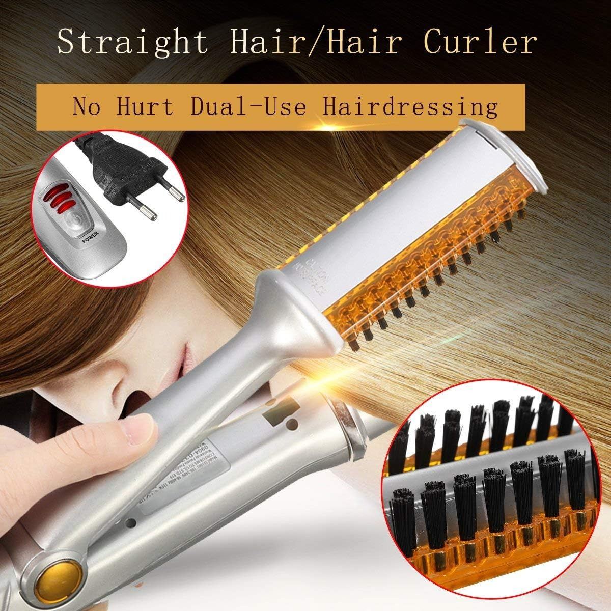 Professional 3-in-1 Motorized Rotating Hair Straightener & Curler - Multi-Functional Hot Styling Iron with Adjustable Temperature
