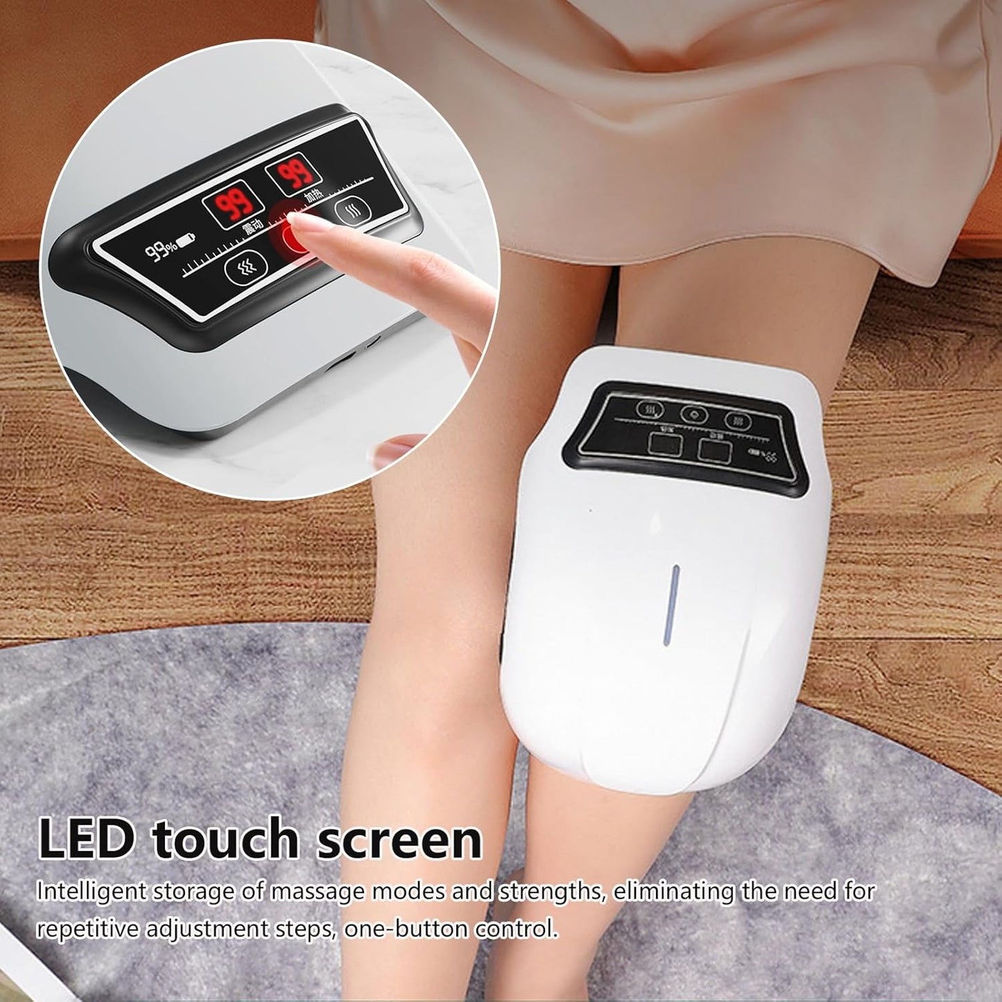 Premium Intelligent Cordless Knee Massager with Heat Therapy, Air Compression & Vibration for Joint Pain Relief