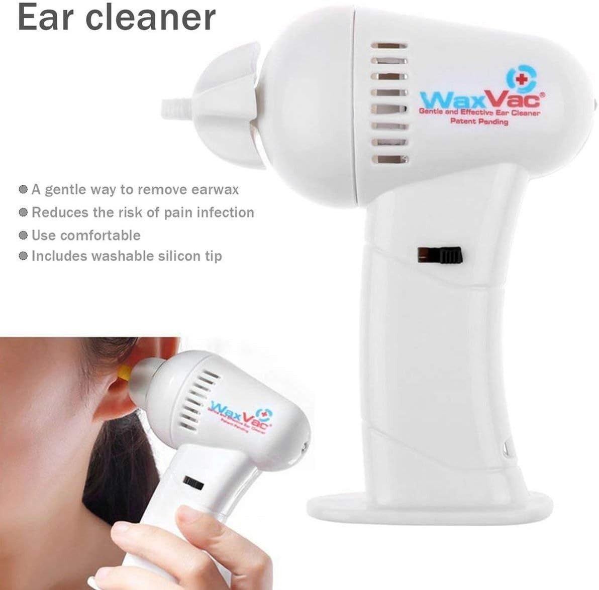 WaxVac Gentle Electric Ear Wax Removal Vacuum & Cleaner Kit