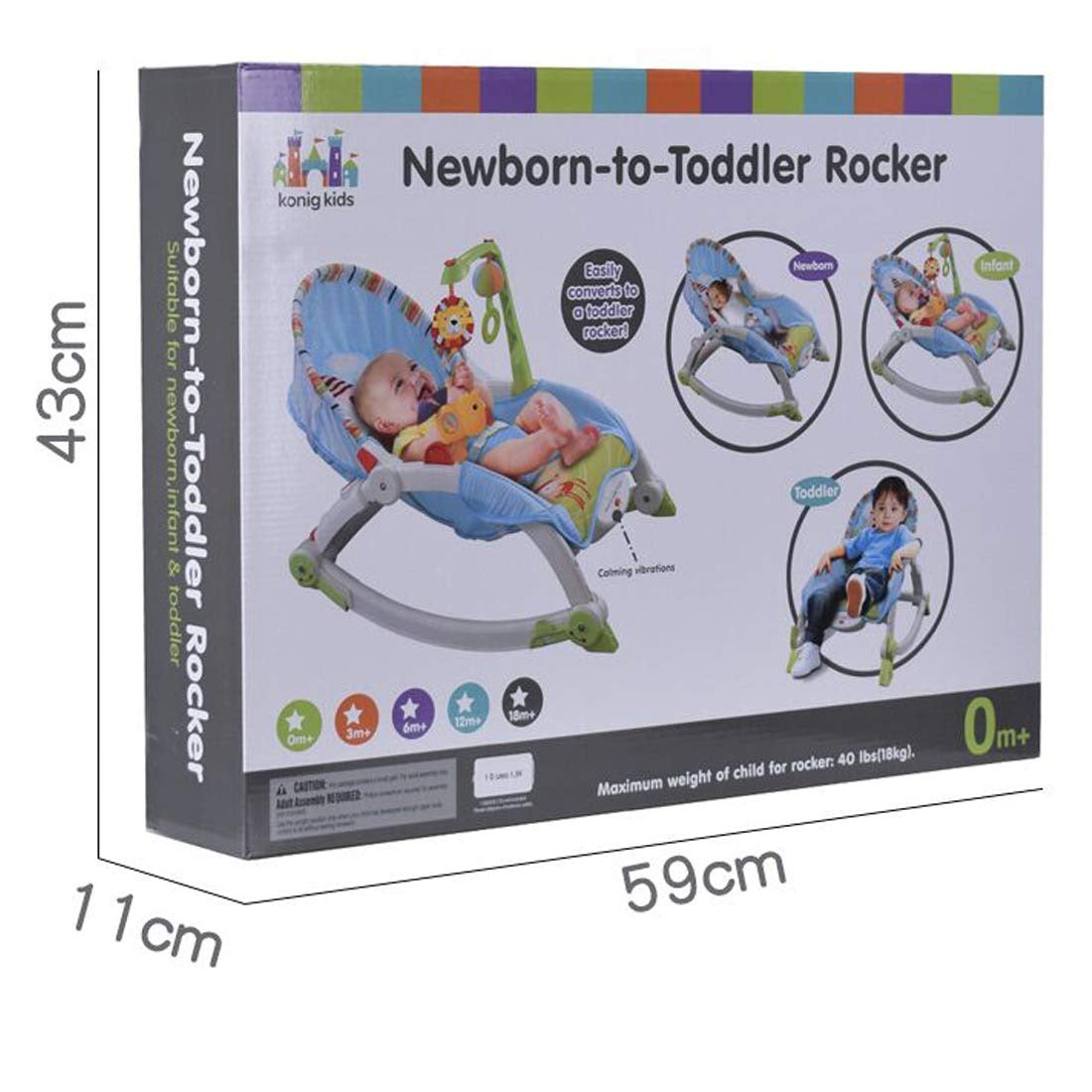 3-in-1 Infant to Toddler Rocker and Bouncer with Vibrations