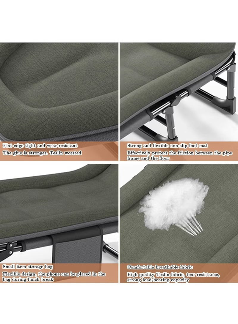 Premium Portable Folding Camping Bed with Built-in Mattress & Pillow