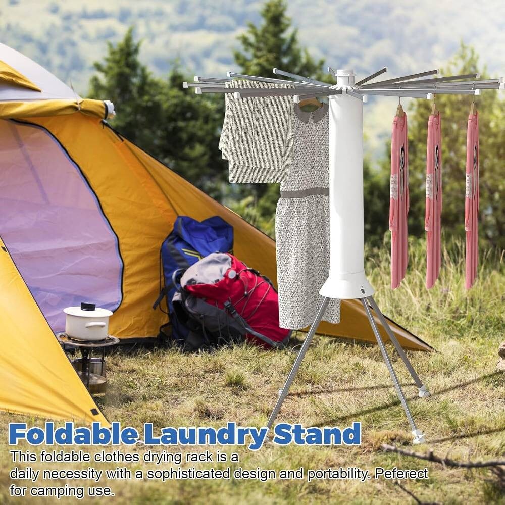 Professional Tripod Clothes Drying Rack - Foldable Indoor Airer with 16 Drying Arms