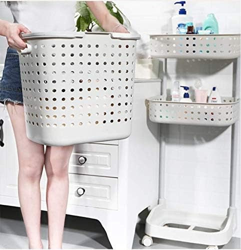 3-Tier Rolling Laundry Basket Organizer with Removable Hamper