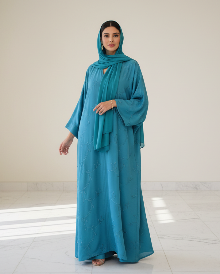 Cousteau Color Abaya - Luxury Dubai Everyday Wear