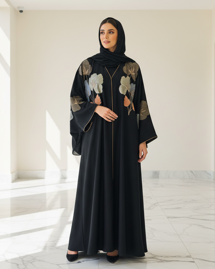 Noble Black Abaya - Luxury Dubai Everyday Wear