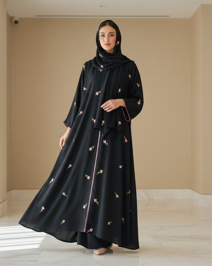 Genie Blue Abaya - Luxury Dubai Everyday Wear