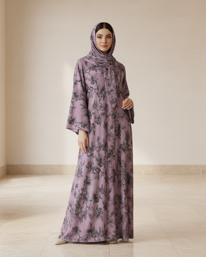 Dreamy Candy Forest Color Abaya - Luxury Dubai Everyday Wear