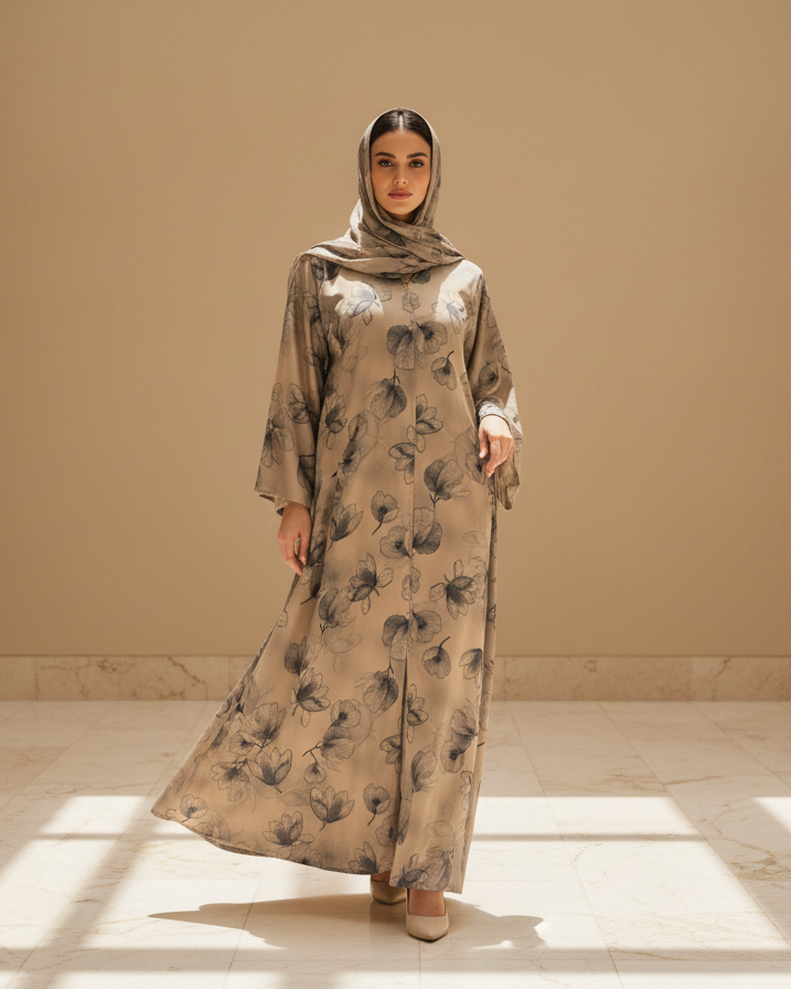 Pastel Purple Abaya - Luxury Dubai Everyday Wear