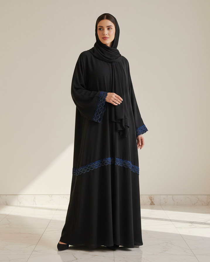 Alley Cat Black Abaya - Luxury Dubai Everyday Wear