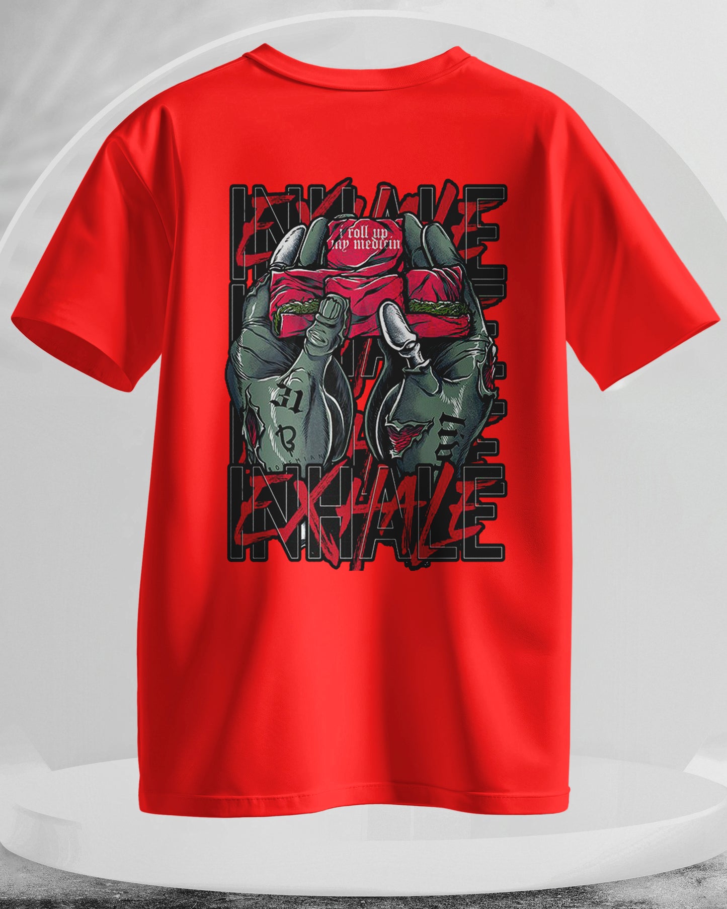 EXHALE - Men Stylish Back Printed T-Shirts – (Regular)