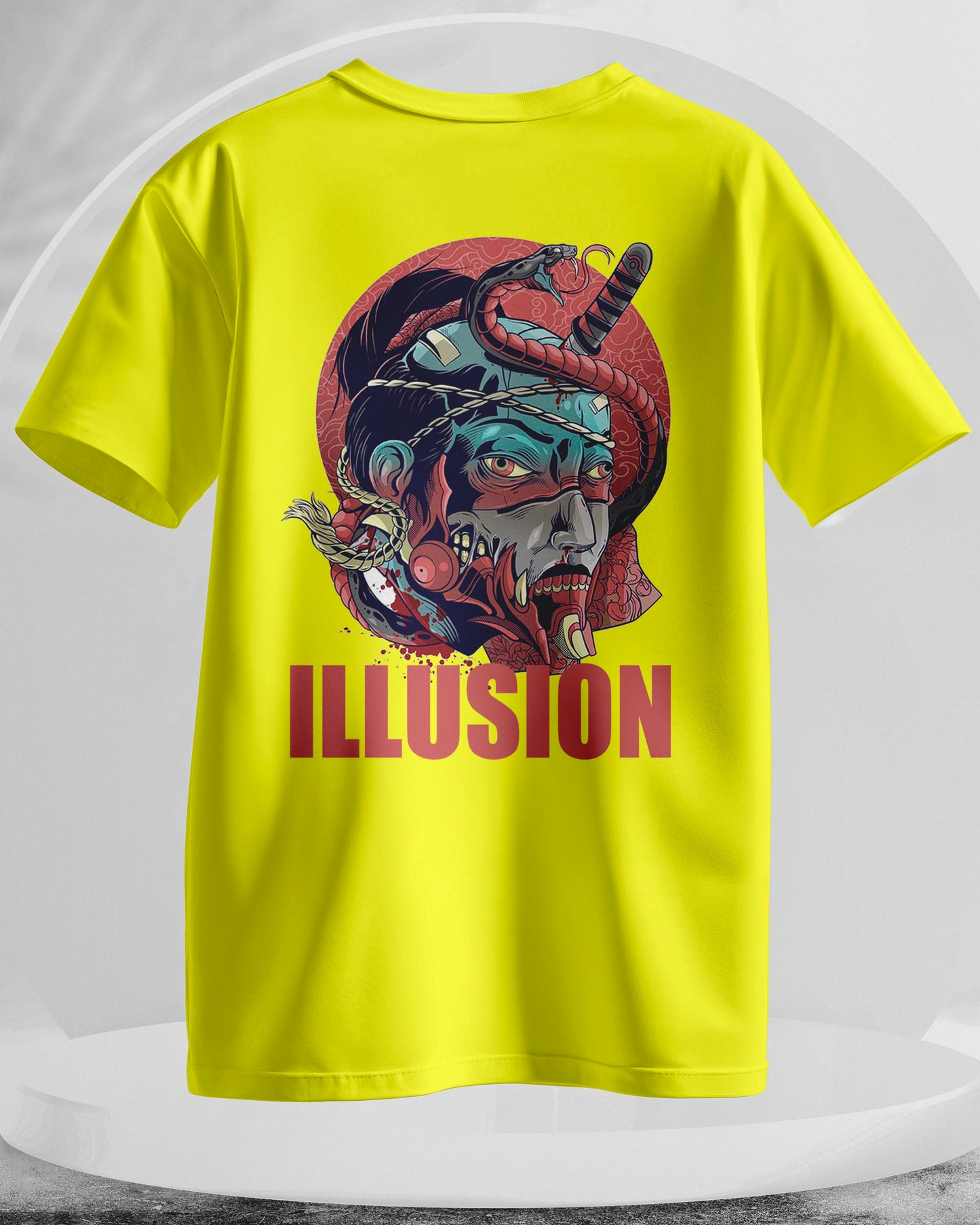 ILLUSION - Men Stylish Back Printed T-Shirts – (Regular)