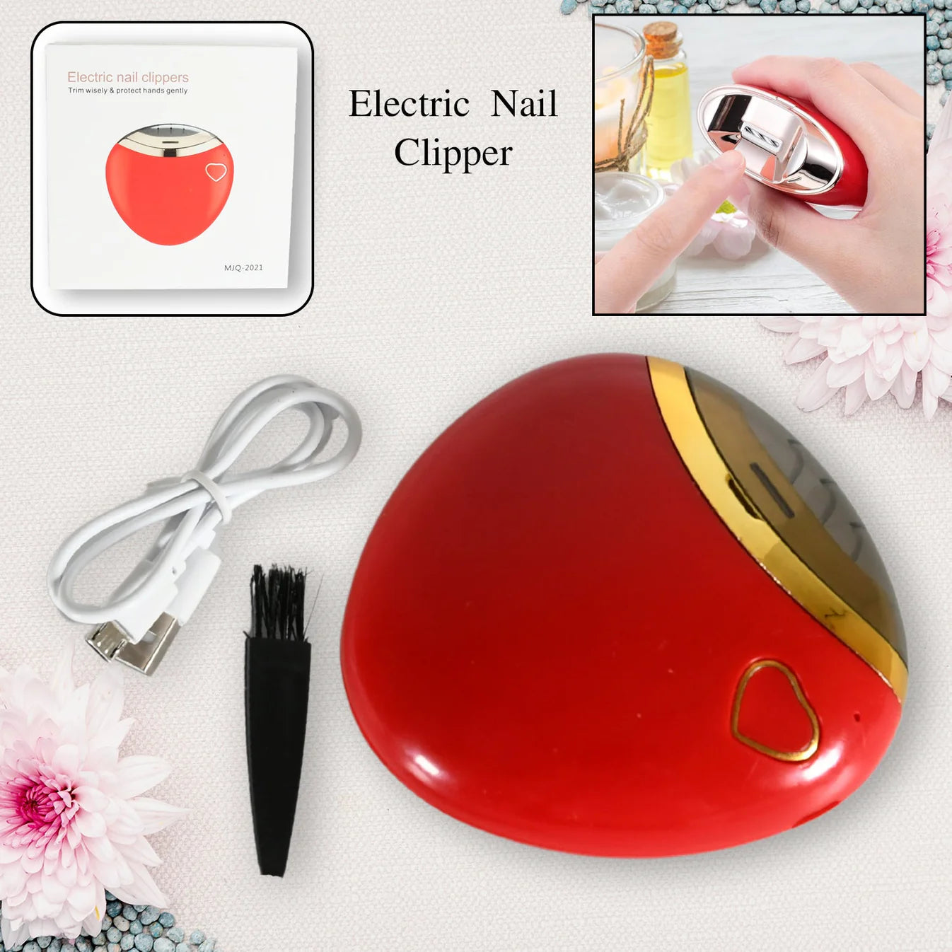 USB Rechargeable Automatic Electric Nail Clipper and File