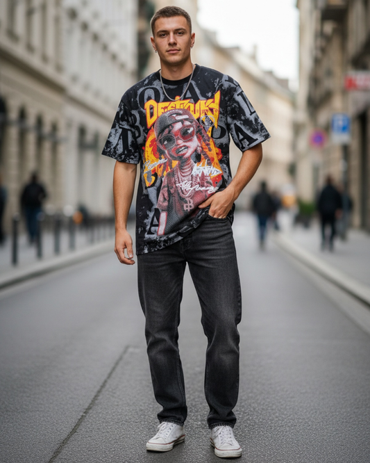 Stylish Custom Printed T-Shirt - Bold Graphic Urban Tee