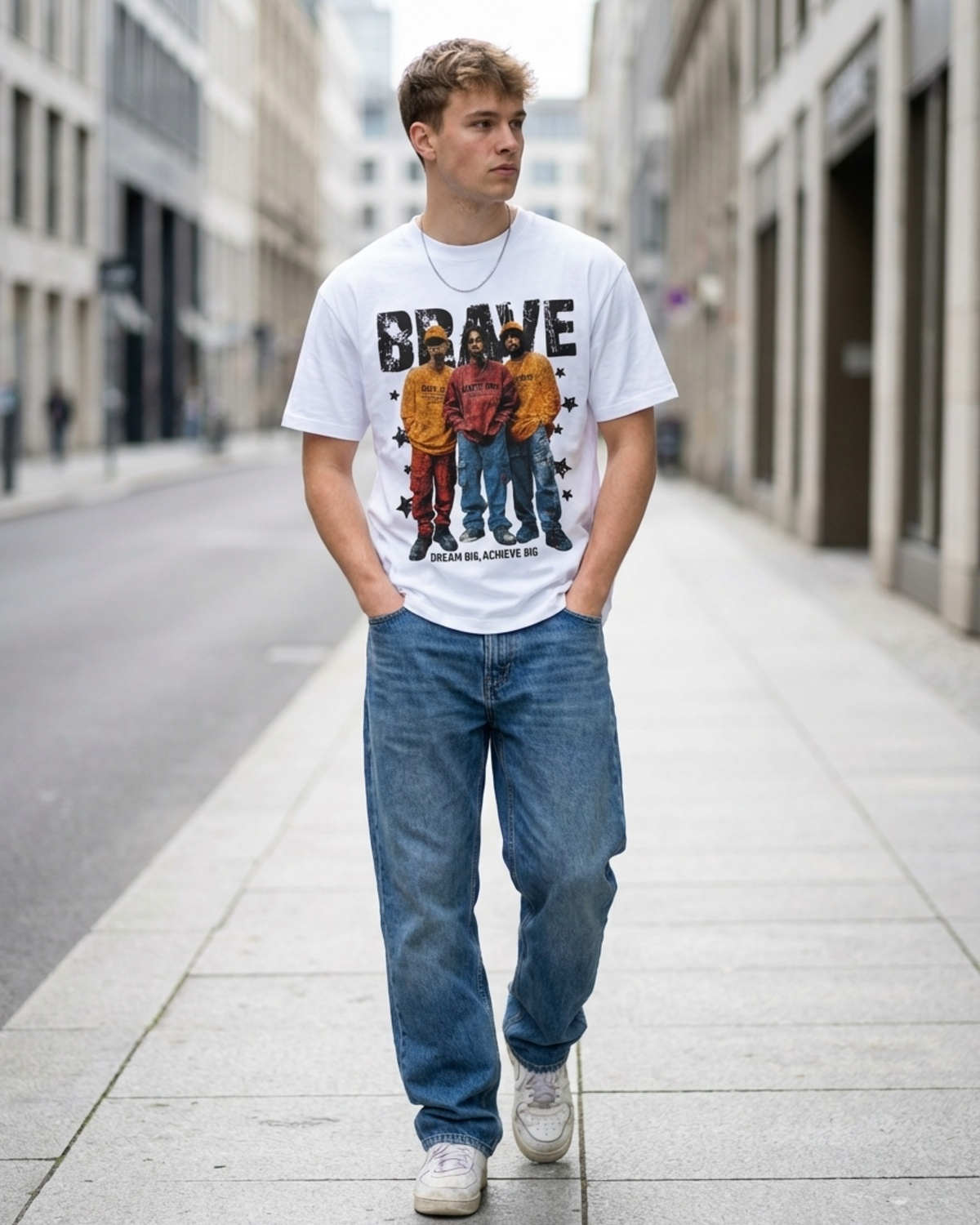 Stylish Custom Printed T-Shirt - Bold Graphic Streetwear Tee with Back Print