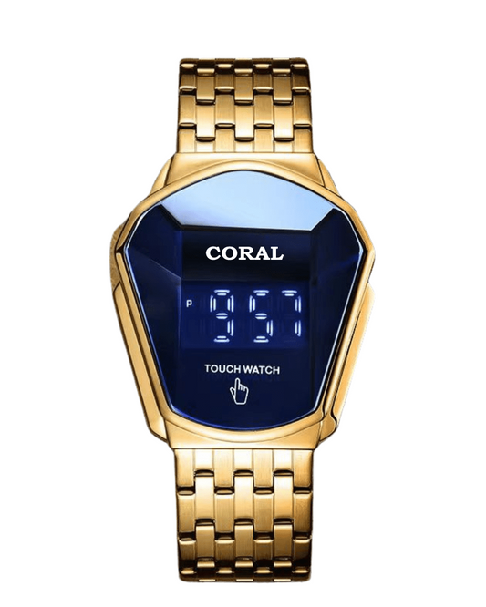 Coral Premium Quality Swiss Quartz Digital Touch Watch For Men | Stainless Steel Strap (1012)-KYAMSTORE
