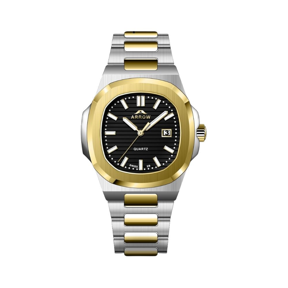 Arrow Luxury Watch For Men | Analog Display With Date | Stainless Steel Strap | With Color Variations (5904)-KYAMSTORE