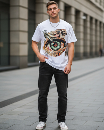 Stylish Custom Printed T-Shirt - Bold Graphic Eye Tee