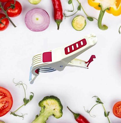 Chucklecart by NA 2 in 1 Vegetable Cutter With Peeler Kitchen Tools Vegetable & Fruit Chopper  (2 PCS vegetable cutter with peeler)-KYAMSTORE