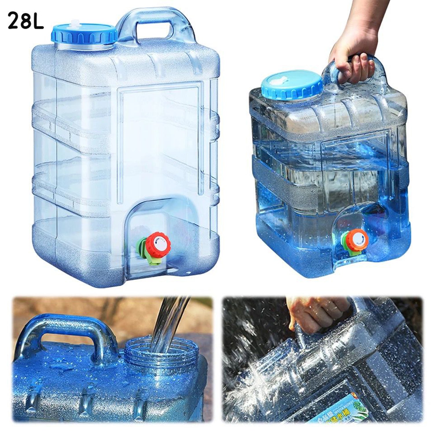 28L Portable Water Container with Rotating Faucet-KYAMSTORE