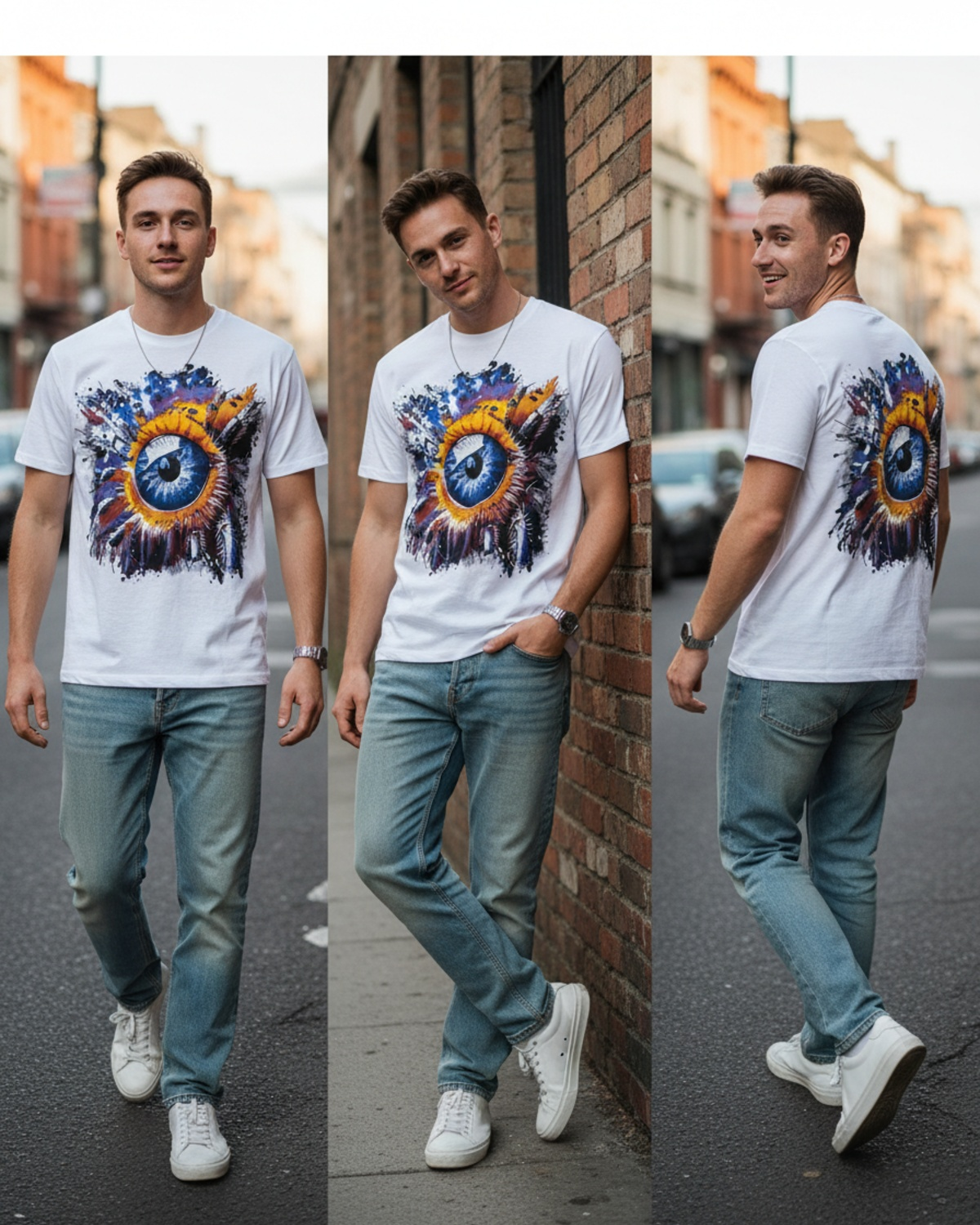 Stylish Custom Printed T-Shirt - Bold Graphic Eye Tee