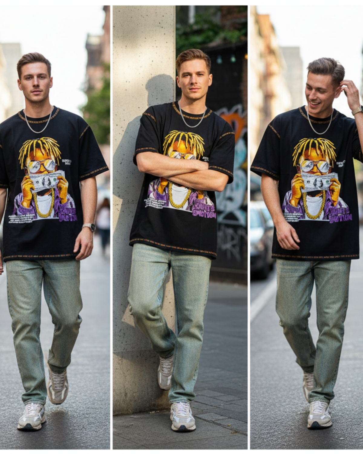 Stylish Custom Printed T-Shirt - Bold Graphic Oversized Tee